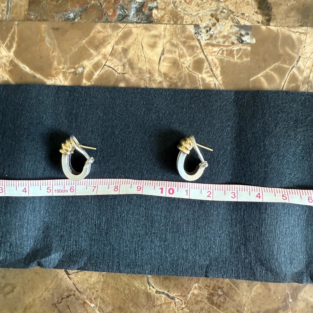 Tiffany & Co solid gold and sterling silver earrings. Atlas beautiful - Picture 7 of 7